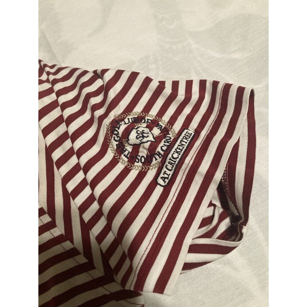 Fairway Greene Golf Polo Shirt Men's Med, Stripe Red White Short Sleeves (Logo) - Picture 3 of 7